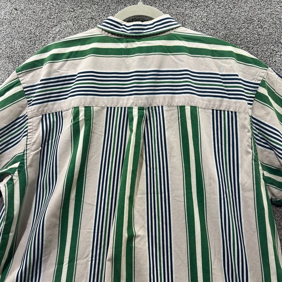 VTG Links Edition Button‎ Up Shirt Men XL Retro Striped Short Sleeve Cotton - Picture 10 of 11